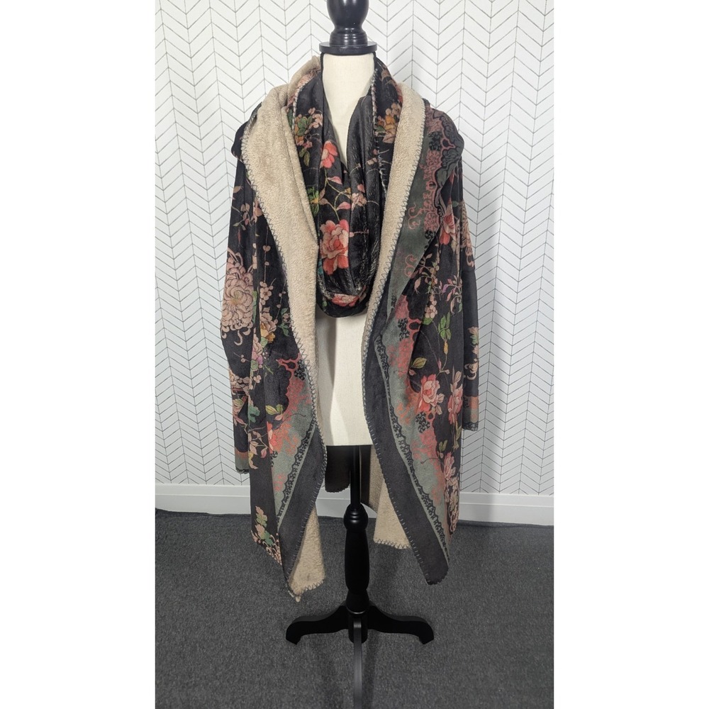 Johnny Was Jacket Women Small Cocoon Wrap Oversized Floral Boho Whimsigoth Fairy